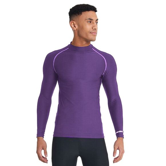 Rhino Mens Thermal Underwear Long Sleeve Base Layer Vest Top / Purple - Picture 2 of 2